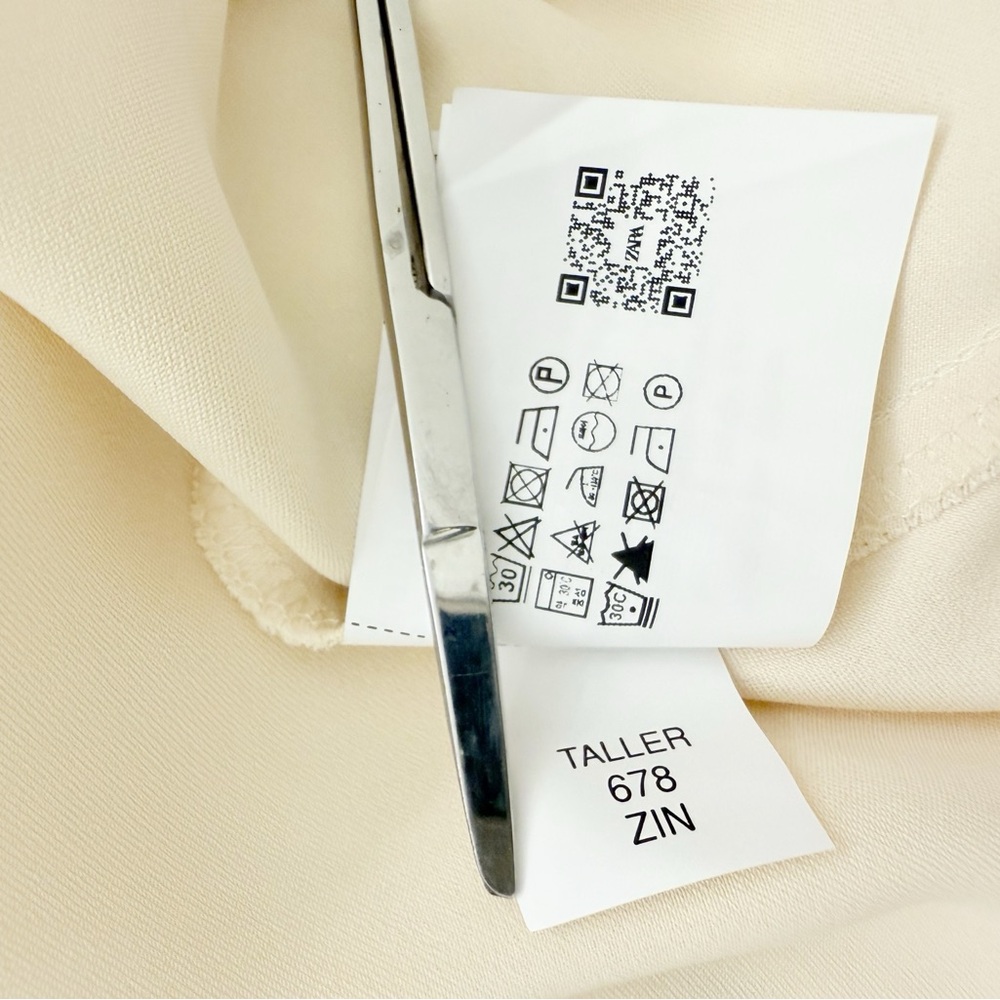 NWT Zara Satin Effect Scarf Halter-neck Long Dress in Cream Ivory Size S - Picture 14 of 14